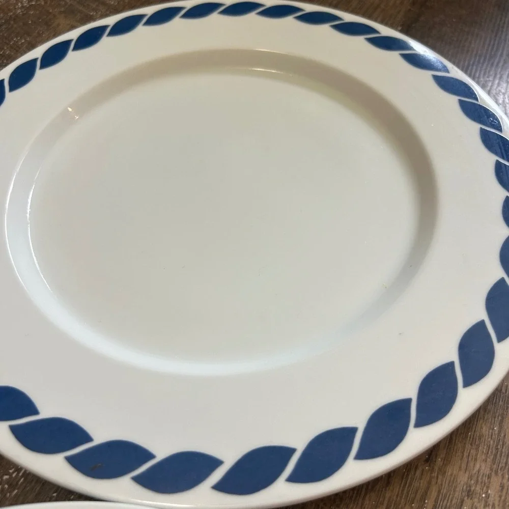 Mikasa Bob Van Allen Nautilus Blue Stone China Dinner Plates Set of 4